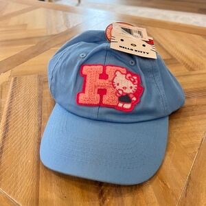 Hello Kitty Blue Baseball Cap with Pink H Applique Adjustable Strap NWT Women OS